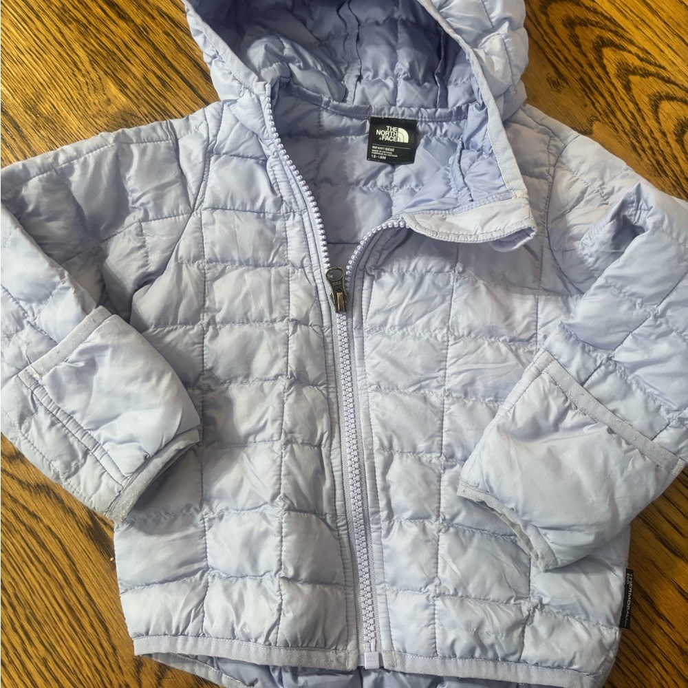 The North Face Pastel Blue Quilted Hooded Jacket